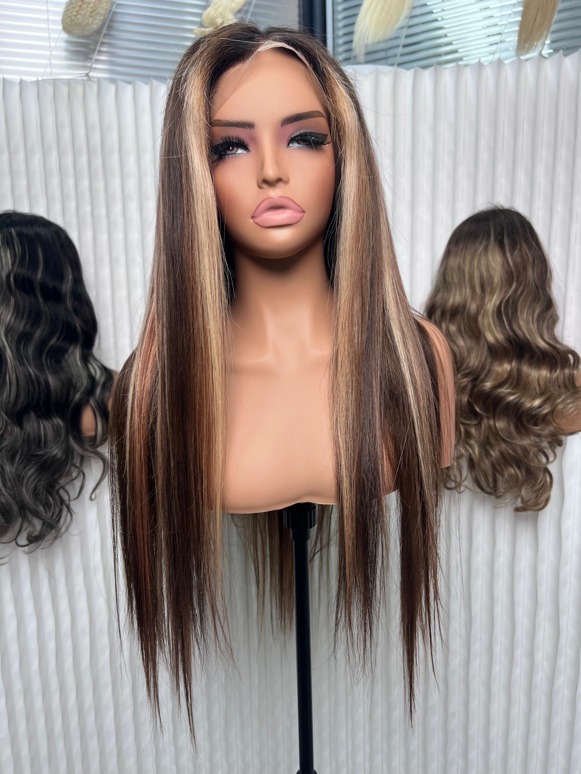 Raw Custom color Wig  5x5 HD closure 22 inch